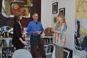 Bridget Wieghart, Richard Brandman, and gallery owner, Martha Lee