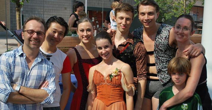 Christopher Stowell (far left) and his dancers