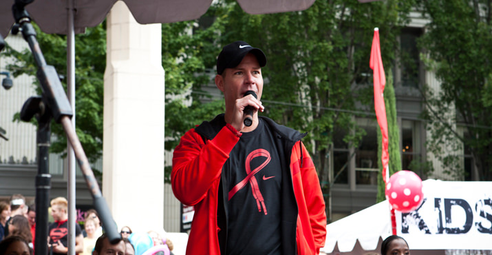 Tim Hershey, Regional Vice President of Retail, North America addressed the crowd about Nike’s commitment to fight HIV/AIDS