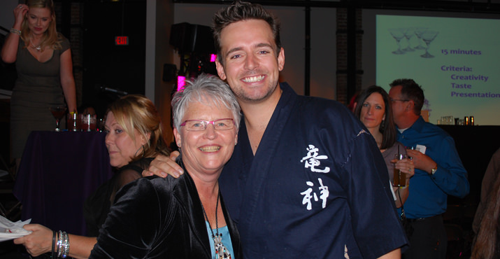 Children’s Relief Nursery Executive Director, Lisa Wiebe, with Iron Bartender winner, Jordan Felix