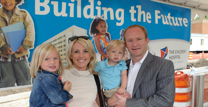 Stella, Megan, Hunter and Justin Harnish attend the Randall Children’s Hospital donation and naming ceremony