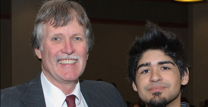 Patrick Maguire, Director and Josh Klonoff, student speaker