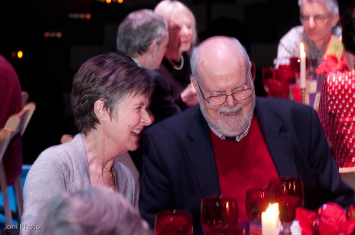 Guests enjoy a catered dinner during the On Stage Dinner