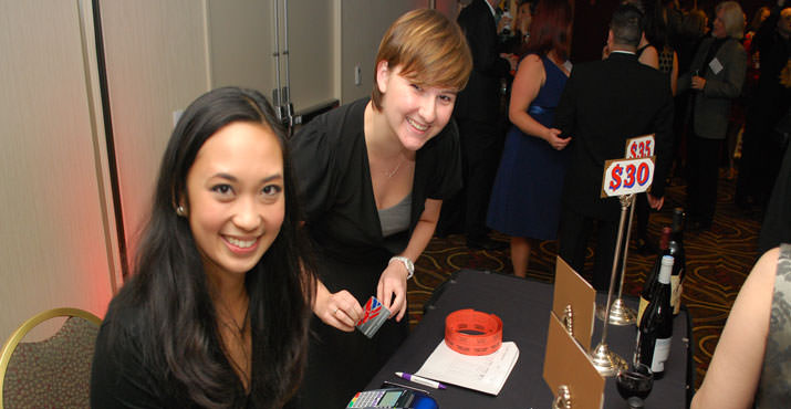 Maddy Abulencia and Laura Graham collect for Boys and Girls Aid