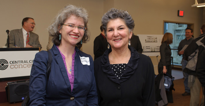 Diana deForest, Deputy Regional Administrator, Healthy Resources and Services Administration (US Dept of Health and Human Services) major funder with an $8.95 million grant,  with Carole Romm, CCC Director of Community Partnerships & Strategic Development.