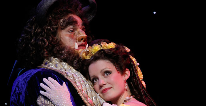 Dane Agostinis as Beast and Emily Behny as Belle. 