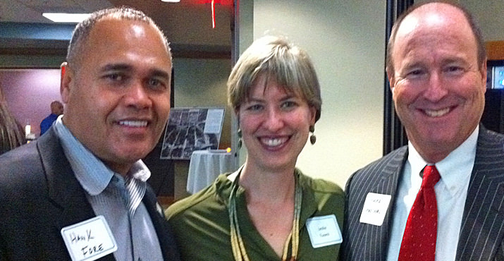 Hank Fore, Big Brothers Big Sisters board member; Leslie Tuomi, Big Brothers Big Sisters chief development officer; and Roger Hinshaw with Bank of America