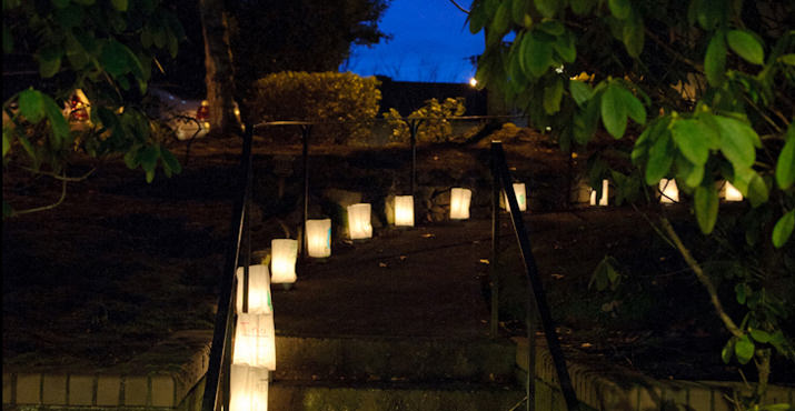 Luminaries light up the stairway in front of the house.  A former patient once described a similar photo as a picture of what we do.  She said, “We are all on a path to the Light.  The way may be dark at times, but the luminaries represent the ‘angels’ who serve us and help us on our way.”