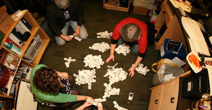 Volunteers counted the ballots to determine the winners