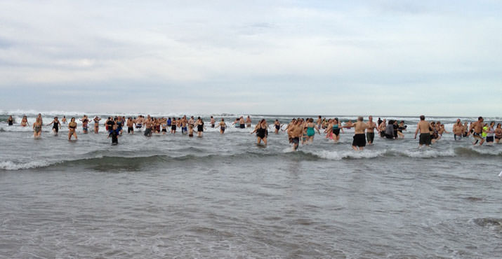 The water temperature was a chilly 49-degrees