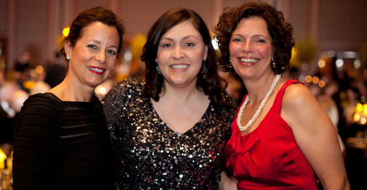 Ambassador Dinner Chairs Kim Bradley and Chris Nickerson flank Jessica Elkan, Development Director at New Avenues for Youth.