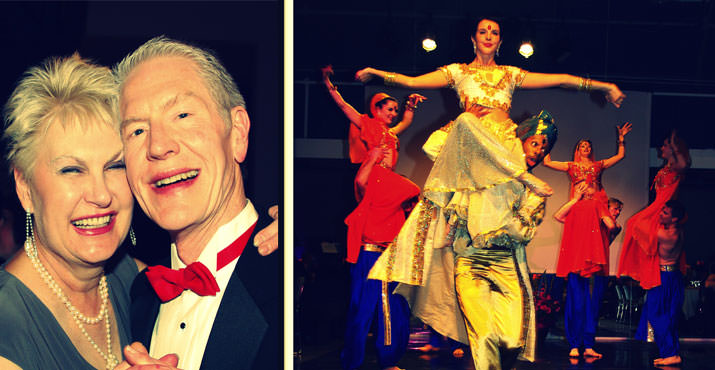 Mary Overgaard and Dave Cook cut a rug at the BodyVox Ball and BodyVox dancers bring a little Bollywood to Hollywood