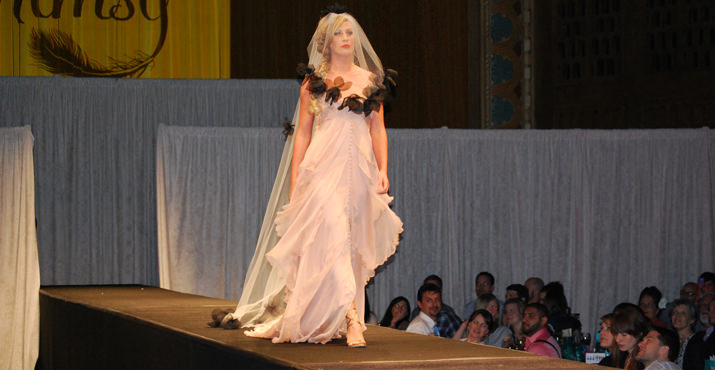 The runway show drew design students and brides