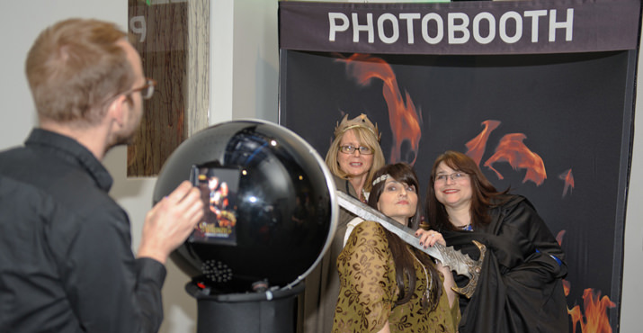 Attendees had their photo taken in a themed photo booth.