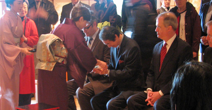 Tea ceremony celebrating commemorative tree planting