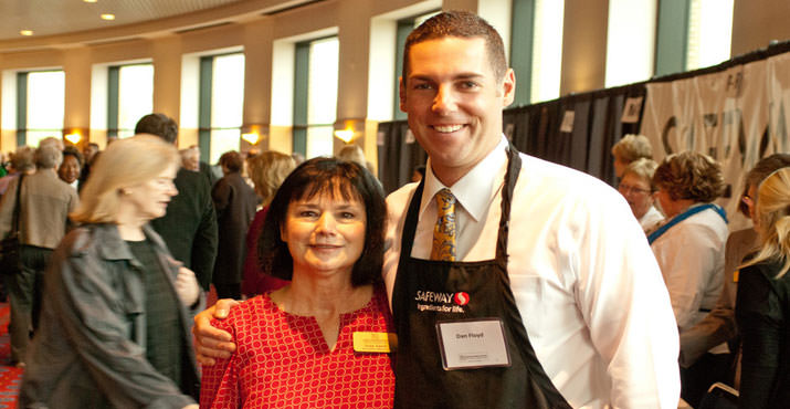 Loaves & Fishes Centers Executive Director Joan Smith and Safeway Director of Public and Government Affairs Dan Floyd.