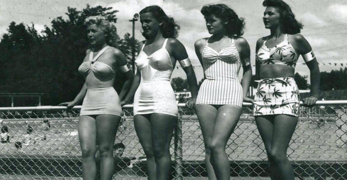 1950's Beauties at Jantzen Beach include: Anne Lustavka, Kathleen Kinder, Jane Hoberg and Gloria Albertson.