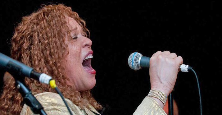 Singer LaRhonda Steele belts it out (top). 