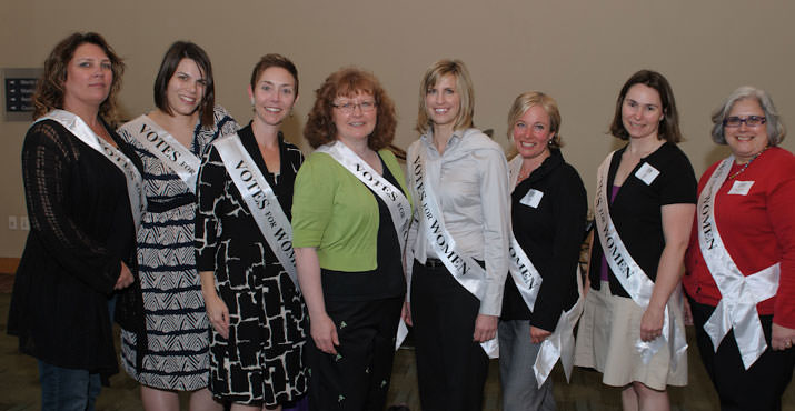 Emerge Oregon alumnae and board members (left to right): Kellie Garlock Pierson, Nova Newcomer(OWHC Board), Donna Maddux (OWHC Board), Wanda Davis, Elizabeth Ballard, Sunny Petit, Amy Edwards, Stephanie Vardavas