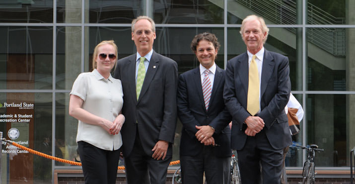 Adreanne Hazen, PSU President Wim Wiewel, PSU Dean David Springer, and Bill Furman