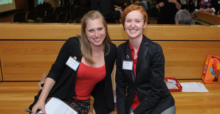 Lauren Woodward and Laura Reese from volunteer services