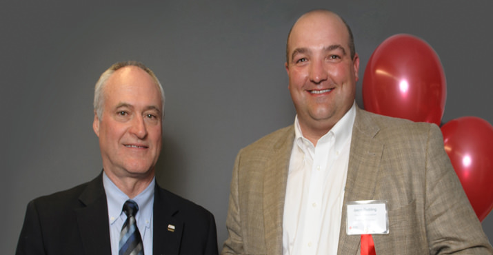 John Prescott, incoming chair of American Red Cross Oregon Trail Chapter, with Jason Redding, owner of Horizon Restoration. Redding, a member of Red Cross board of directors, was awarded a board leadership award and the organization’s Philanthropist of the Year Award for his personal and professional dedication to Red Cross services.