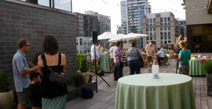 A view of the Ecotrust terrace where the event was held.