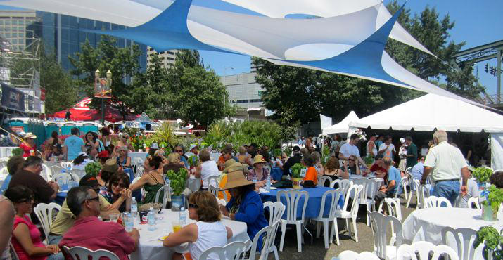 This view from inside the sponsor's tent shows many of the generous donors who help make this event successful.  These special guest also enjoyed a deluxe omelet bar for brunch!