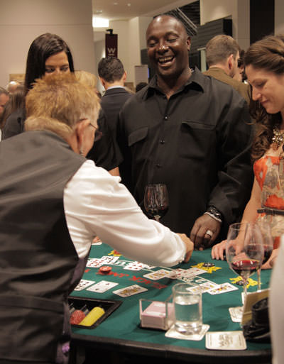 Sterling Sharpe enjoyed a round of blackjack.