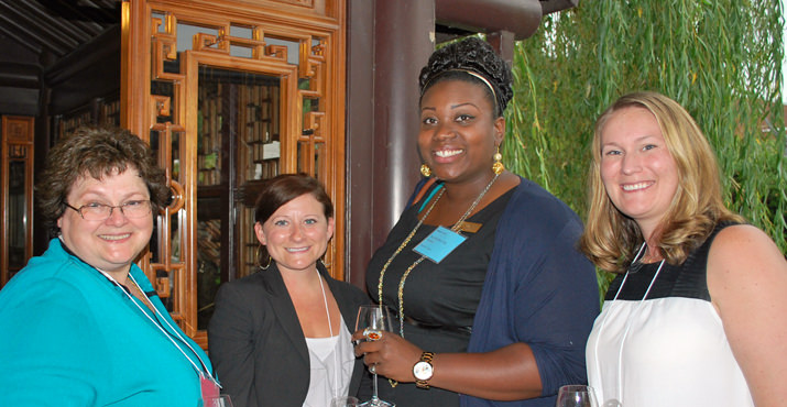 Kathy Swift from Capital Pacific Bank, Nichole Smith from Robert Half Account Temps., Chabre Vickers from Big Brother/Big Sister, and Kristen Connor from Capital Pacific Bank