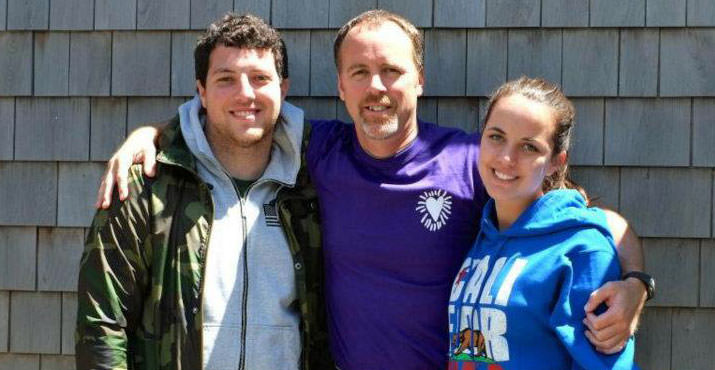 Cliff, Zach and Kate Ellis enjoying the sun out at the Caring Cabin