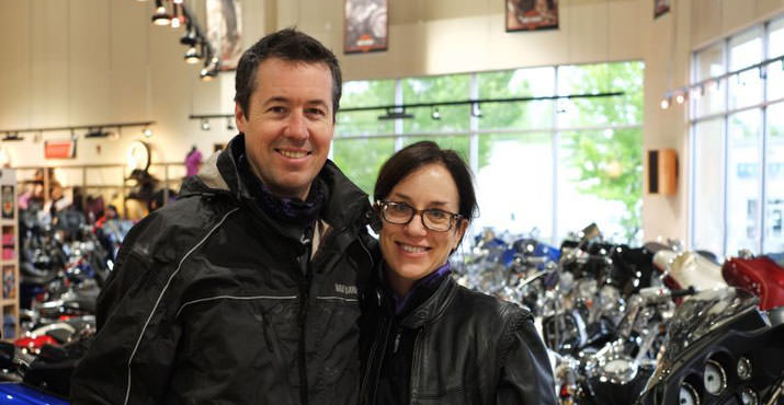 Mike and Cheryl Durbin, owners of Paradise Harley-Davidson, help kick off the 2012 Children’s Cancer Association JoyRide