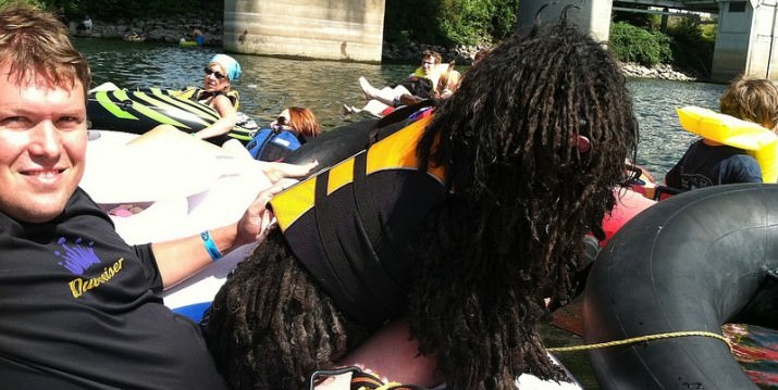 A few four-legged friends made the Willamette River Crossing