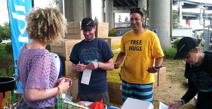 Will Levenson, Portland, organizer of the second annual Big Float on the Willamette River in downtown Portland