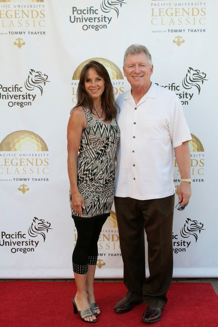 Former Oregon football coach and ESPN analyst Mike Bellotti and Colleen Bellotti
