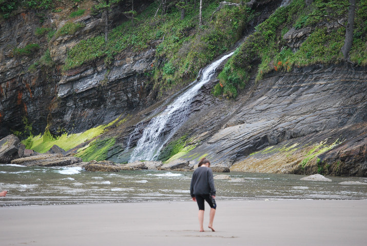 There's even a waterfall on the northern end of the cove.