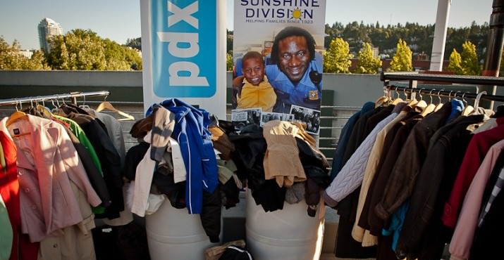 Some of the 200-plus coats SEMpdx collected for children in need.