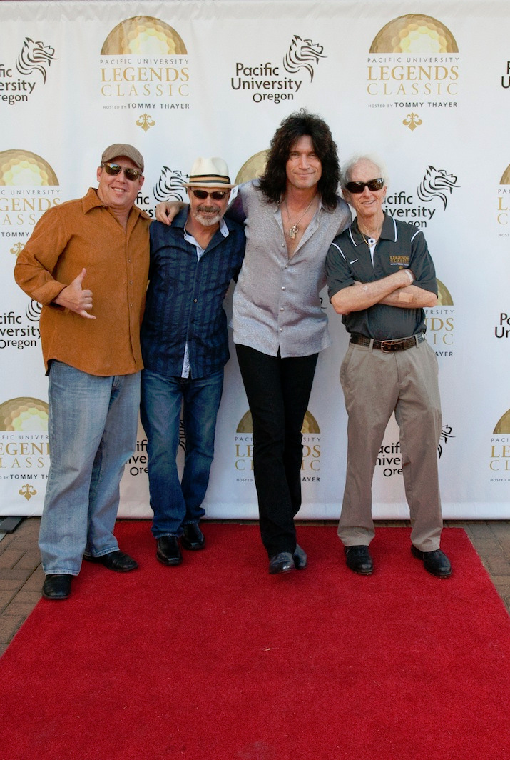 Friends included second from the left, original Chicago drummer Danny Seraphine, Tommy Thayer and legendary guitarist Robby Krieger from the Doors