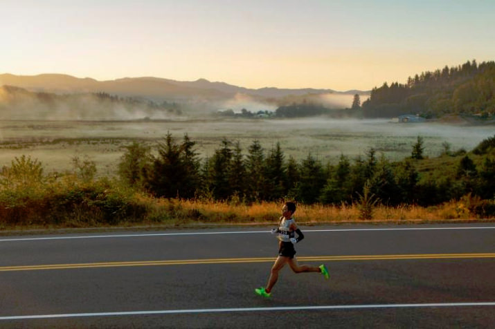 Early morning runner at the 2012 Hood to Coast