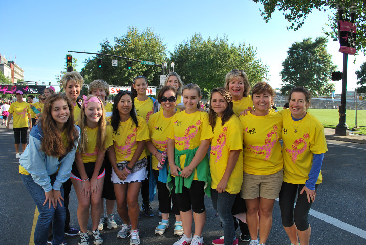 The race requires hundreds of volunteers including this group of mothers and daughters from the National Charity League