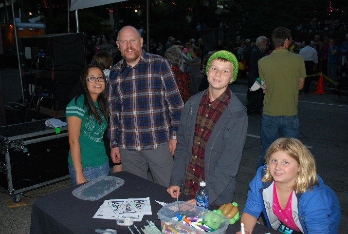 Lindsey Lux, Keith Daly from Schools Arts Together, Jacob Armstrong and Elizabeth Armstrong 