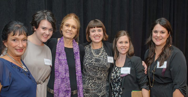 Gloria with the staff of NARAL Pro-Choice Oregon.  From left: Executive Director Michele Stranger Hunter, Outreach Coordinator Rachel Adams, Policy Coordinator Anne Morrill, Program Director Jill Wantland, and Administrative Assistant Kristin Ploog