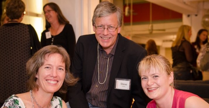 Jenni Leasia, Steve Leasia and Anne Scott enjoy XY&Z, Write Around Portland's Annual Fundraiser.