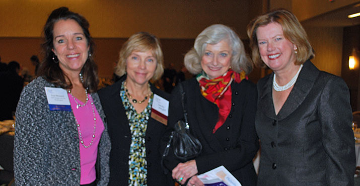 Lisa Morasch who helped organize the event for the AFP Oregon & SW Washington Chapter; Sandy Wright, Philanthropy Awards Co-Chair and Friends of the Columbia Gorge professional, Gweneth Gamble Booth and Carol Van Natta, AFP President and OSU Foundation professional 