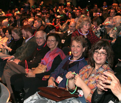 Supporters of the campaign light up the room