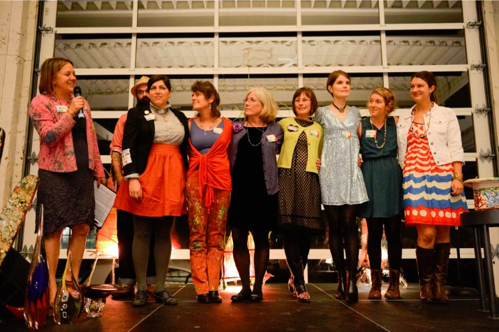 MC and Board co-president Lauren Holden Kilbane introduces the people who bring the magic to the kids in hospitals and the Art Club: Mike and Roxie McGovern, Mary Miller Doyle, Carolyn Brecht, Maxine Hartswick, Sharon Alexander, Megan Neil, and Jamie Snider. (missing is Wendi Kincade).