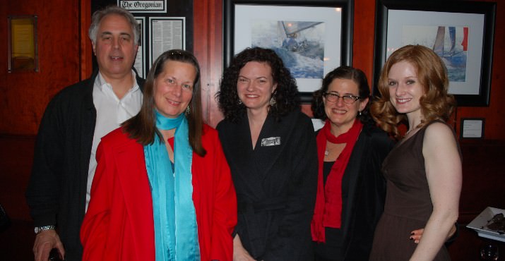 Fred Cann, Northwest Film Center Education Director, Ellen Thomas; Educator Paige Battle; Enie Vaisburd whose short film will be screened at the festival; and Kristi Conrad the Membership & Sponsorship Manager at Northwest Film Center