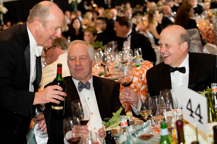 Bank of America President of Oregon and SW Washington, Roger Hinshaw, shares some wine with John von Schlegell, Managing Director and Co-Founder, Endeavour Capital, and Wally Rhines, Chairman and CEO, Mentor Graphics