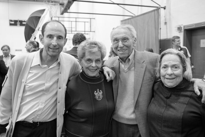 honoree Steve “Rosy” Rosenberg with friends Dorothy Packouz and Ray Packouz, and mother Norma Rosenberg