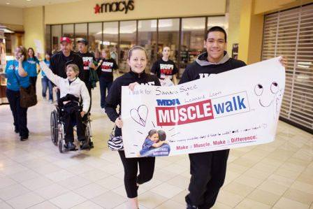 Terie Lopes and friends walking at the 2013 Muscle Walk at Clackamas Town Center